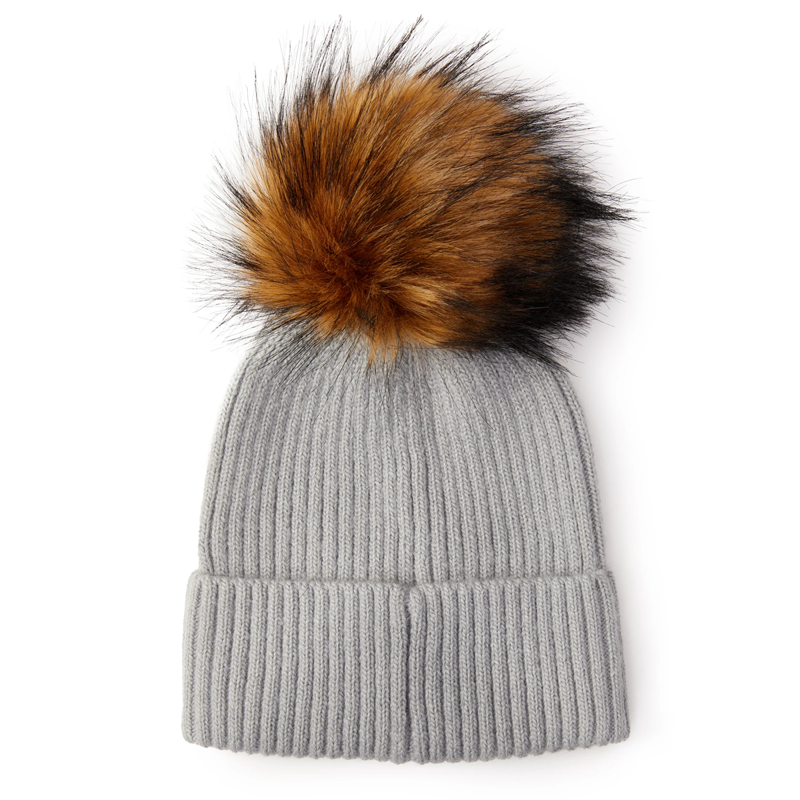 Holland Cooper Burghley Bobble Hat - Soft Grey-1